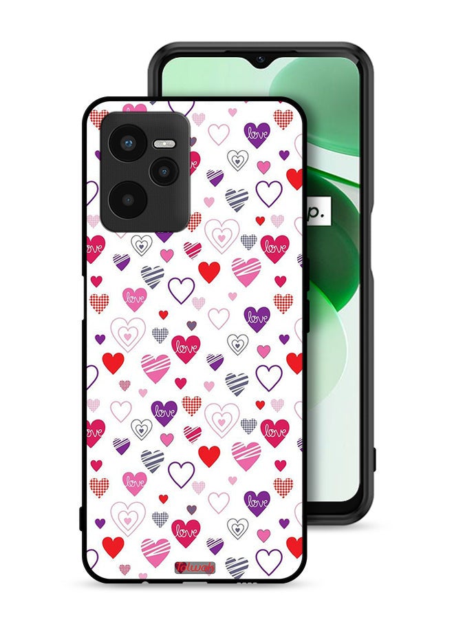 Tolwak Realme C35 Protective Case Cover Hearts Doodle - Image 1