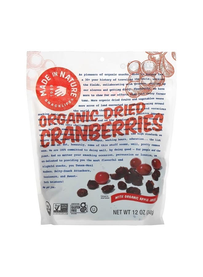 MADE IN NATURE Organic Dried Cranberries with Organic Apple Juice 12 oz 340 g - Image 1