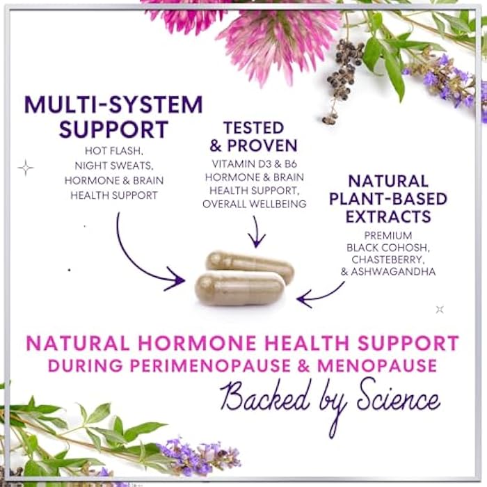 Hello Lovely! Menopause Supplements for Women - Complete Hot Flash Night Sweats & Menopause Relief Pills, Probiotics with Dong Quai & Black Cohosh for Vaginal, Digestive Support - 60 Capsules - Image 3
