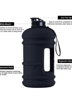 ABJ 2.2L Water Bottle BPA Free Half Gallon Large for Men Women Sports Fitness Perfect for Gym, Home, Office, School and Outdoor Activities Black Jet Water Bottle  - Image 4