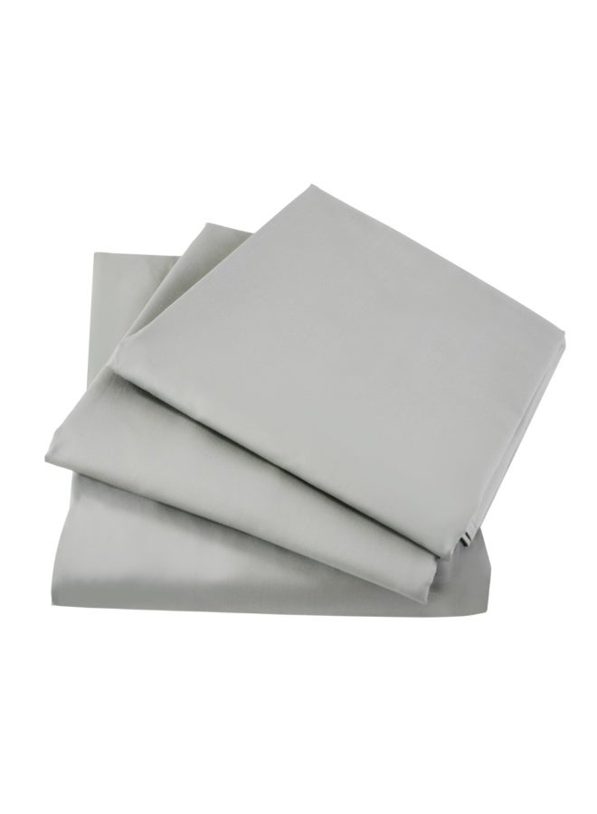 عش الحور طقم ملاءات سرير رمادي من هوورز نيست، 3 قطع، قطن مصري 100%، 600 خيط، مقاس كينج 180 سم × 200 سم، جيب عميق 40 سم، غطاءا وسادة 75 سم × 50 سم، ناعم، يسمح بمرور الهواء - Image 1