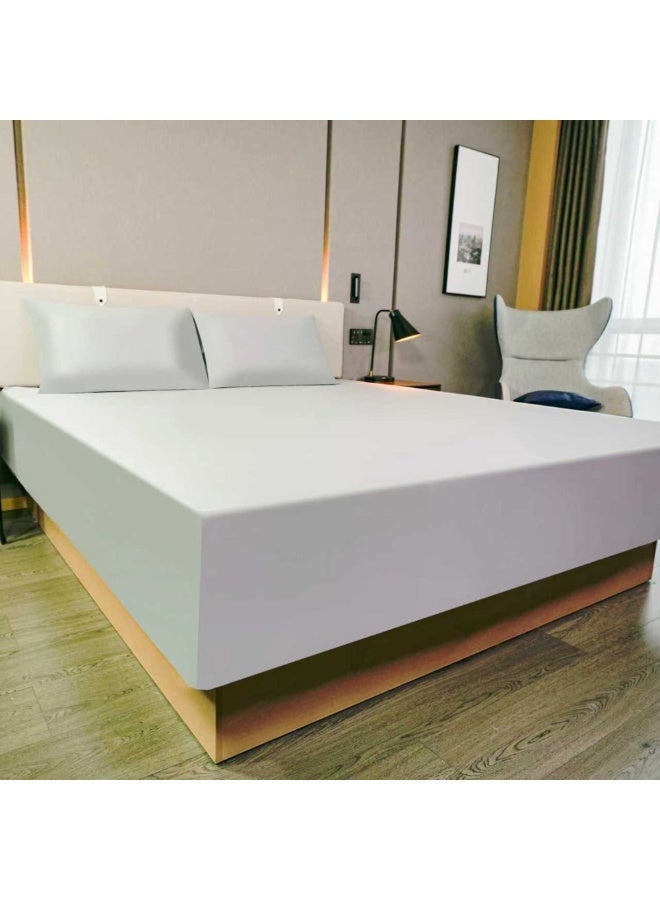 عش الحور طقم ملاءات سرير رمادي من هوورز نيست، 3 قطع، قطن مصري 100%، 600 خيط، مقاس كينج 180 سم × 200 سم، جيب عميق 40 سم، غطاءا وسادة 75 سم × 50 سم، ناعم، يسمح بمرور الهواء - Image 3