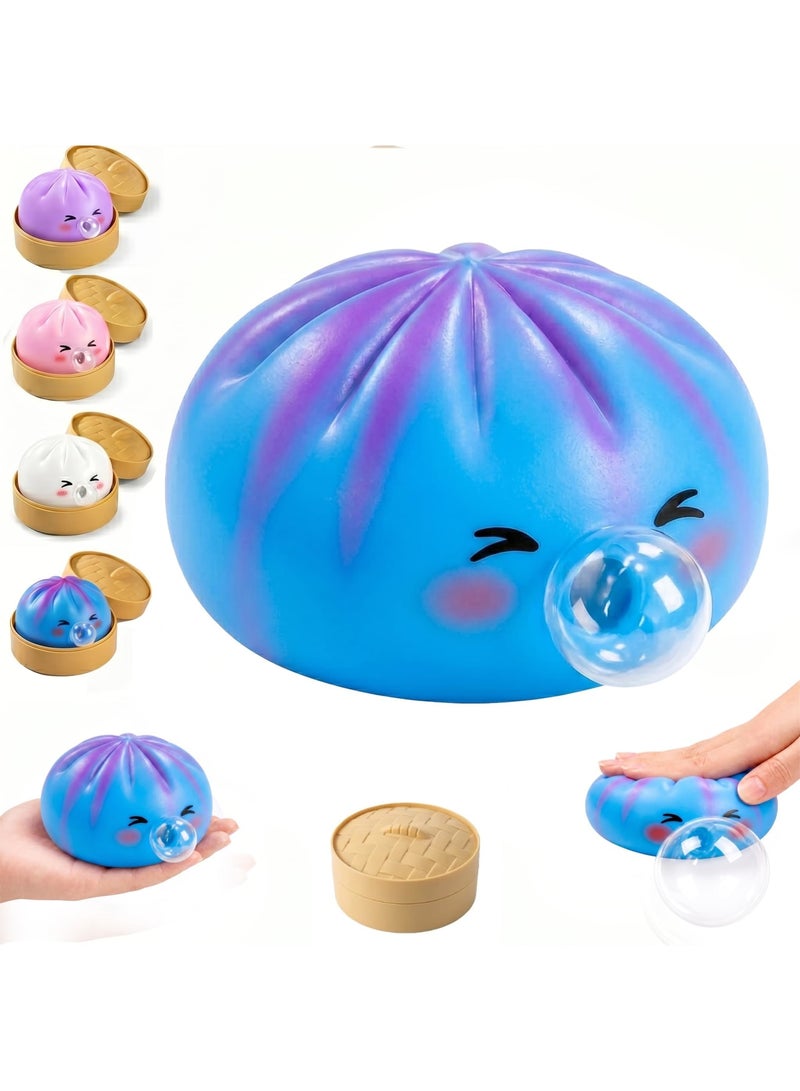 Barakah Squishy Bubble Blowing Fidget Toy, Sensory Squeeze Pop Toy, Stress Relief and Anti Anxiety Desk Toys, Squishy Mystery Box for Kids Adults, Office Fidget Toys, Blue - Image 1