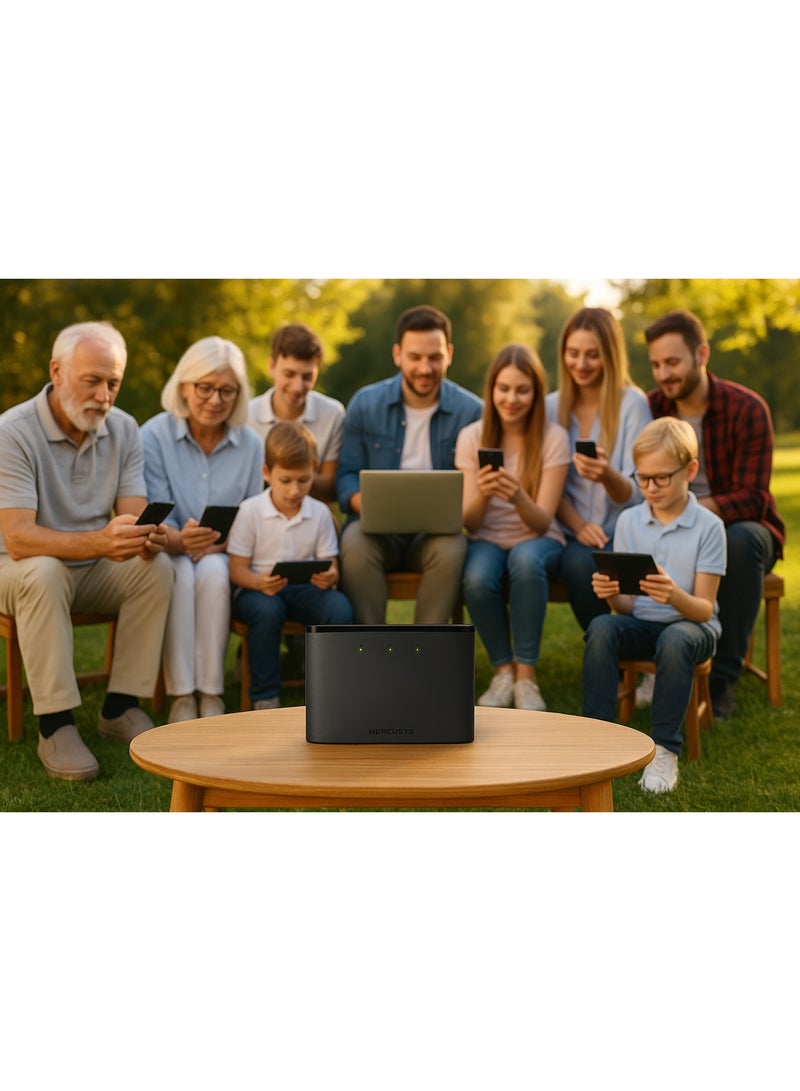 MT110 Portable Wi-Fi Router - 4G LTE Speeds - Up to 150 Mbps - 2200 mAh Battery - Supports up to 10 devices - SIM Card - Portable Design - 10 Hours Operating Time - USB Charging - Black. - Image 4