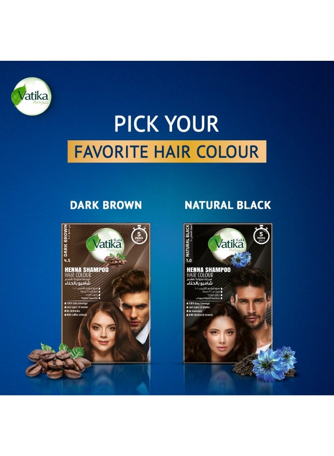 Instant Henna Hair Colour Dark Brown Shampoo 3 x 20ml