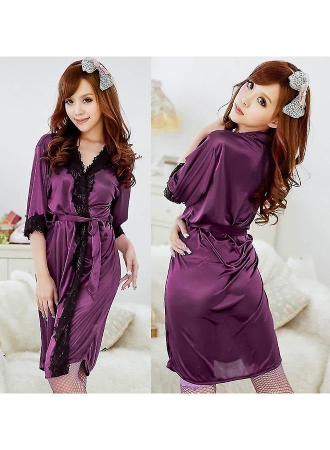 Women's Night Sleepwear Robe Set with Lace NO: 50 Small - Image 2