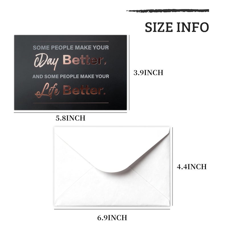 KAICN 30 PACK Box of Thank You Cards with Envelopes Bulk Set & Stickers, Blank Thank You notes Cards with Message Inside, 6Ã—4 Inches, Thank You Note For Employees, Teacher, Birthday, Graduation, Small Business ï¼† Holiday - Black - Image 5
