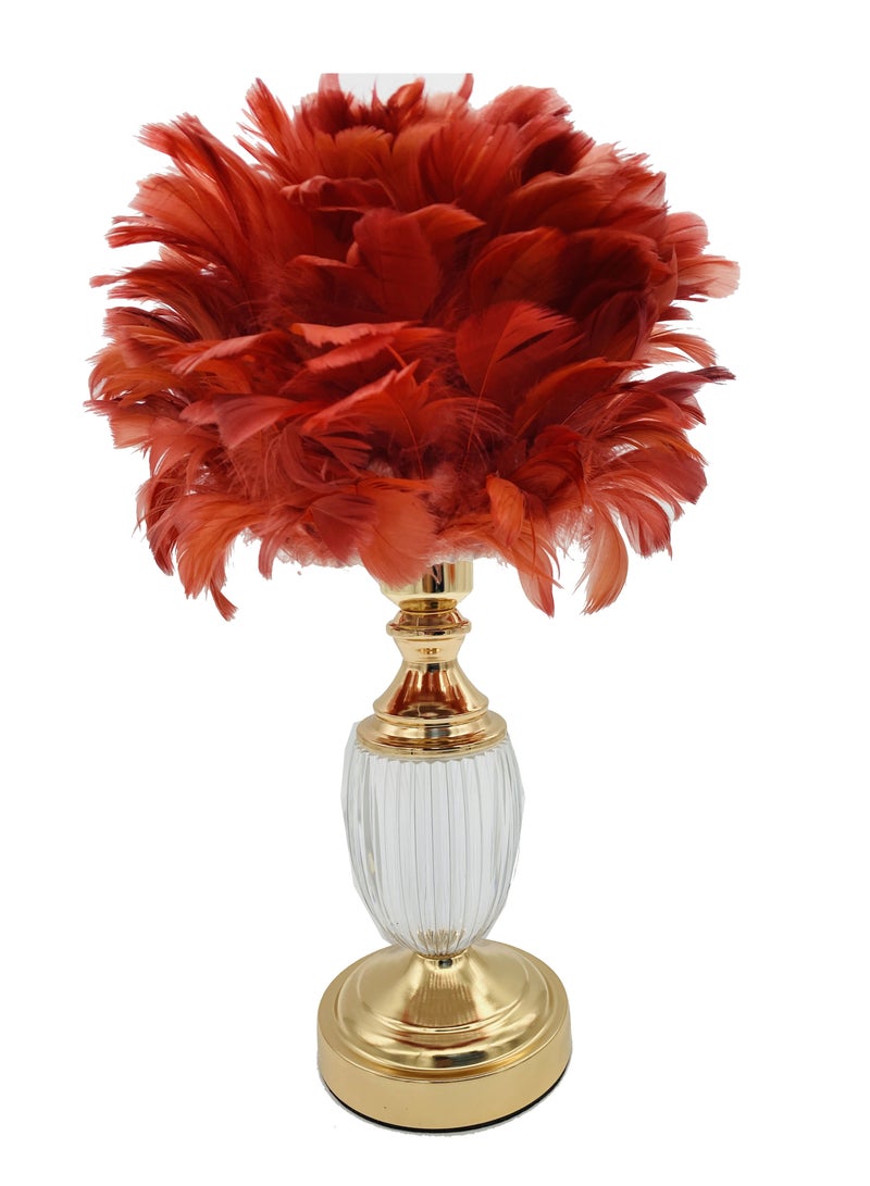 سکیلو مصباح سرير LED عصري على شكل ريشة - ضوء ليلي ناعم بزهرة الهندباء بثلاثة ألوان | مصباح طاولة مزخرف لغرفة النوم، أو الدراسة، أو الهدايا (30×47 سم، موديل LIT-01) - Image 1