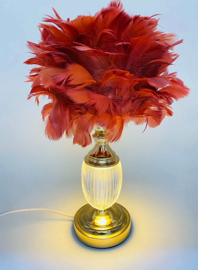 سکیلو مصباح سرير LED عصري على شكل ريشة - ضوء ليلي ناعم بزهرة الهندباء بثلاثة ألوان | مصباح طاولة مزخرف لغرفة النوم، أو الدراسة، أو الهدايا (30×47 سم، موديل LIT-01) - Image 3