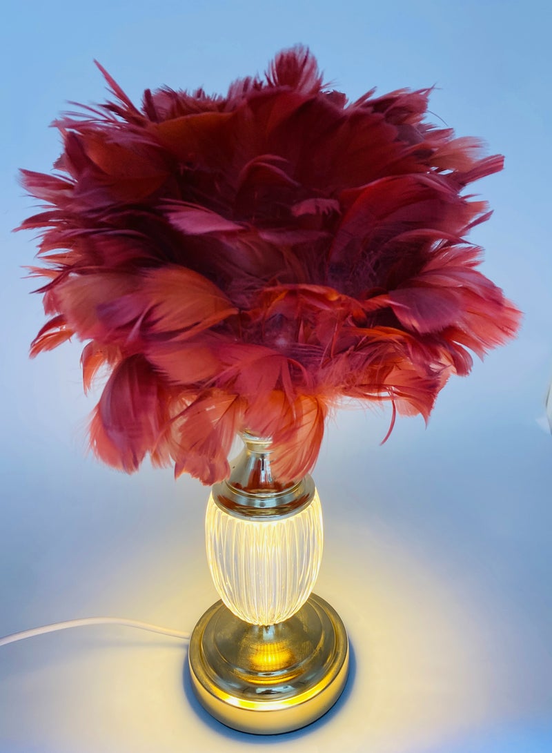 سکیلو مصباح سرير LED عصري على شكل ريشة - ضوء ليلي ناعم بزهرة الهندباء بثلاثة ألوان | مصباح طاولة مزخرف لغرفة النوم، أو الدراسة، أو الهدايا (30×47 سم، موديل LIT-01) - Image 2