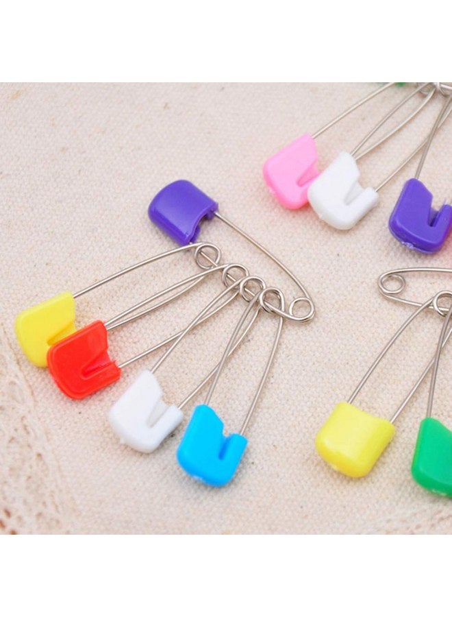 Milisten Adult Diapers Hijab Pin 50pcs White Safety Plastic Head Safety pin Stainless Steel Safety Locking Cloth Diaper pin Nappy Large Safety pin hat Black Decor Black Decor - Image 4