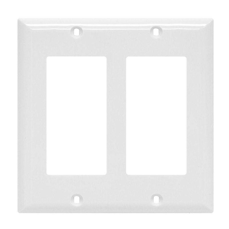 Power Gear Double Rocker Wallplate Outlet Covers 029 x 473 Screws Included UL Listed Light switch cover White 40023