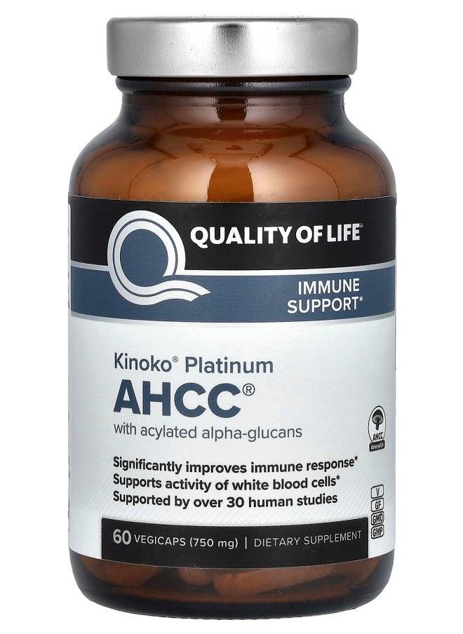 Quality of Life Kinoko Platinum AHCC 60 Vegicaps 