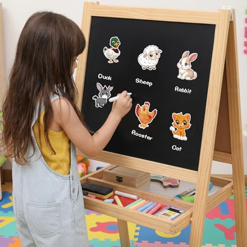 Fyguard 14Pcs Farm Magnetic Animals Refrigerator Magnets for Kids 2.36IN x 1.96IN Cute Animal Wooden Magnets for Refrigerator Whiteboard Early Education Boys Girls Gifts - Image 5