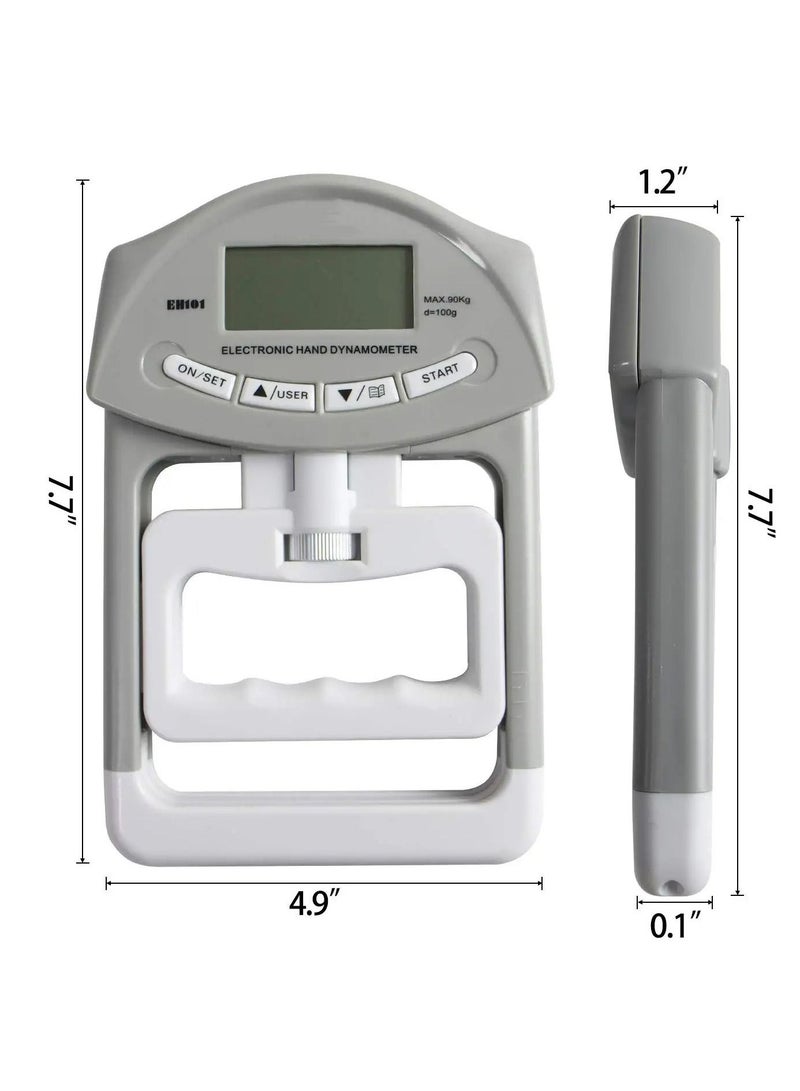 Y&D Digital Hand Dynamometer, Grip Strength Measurement Electronic Strengtheners 198 Lbs with 19 Sets of Individual Records, Gripping Strengthener For Athletes, Home, Car, Clinic - Image 4
