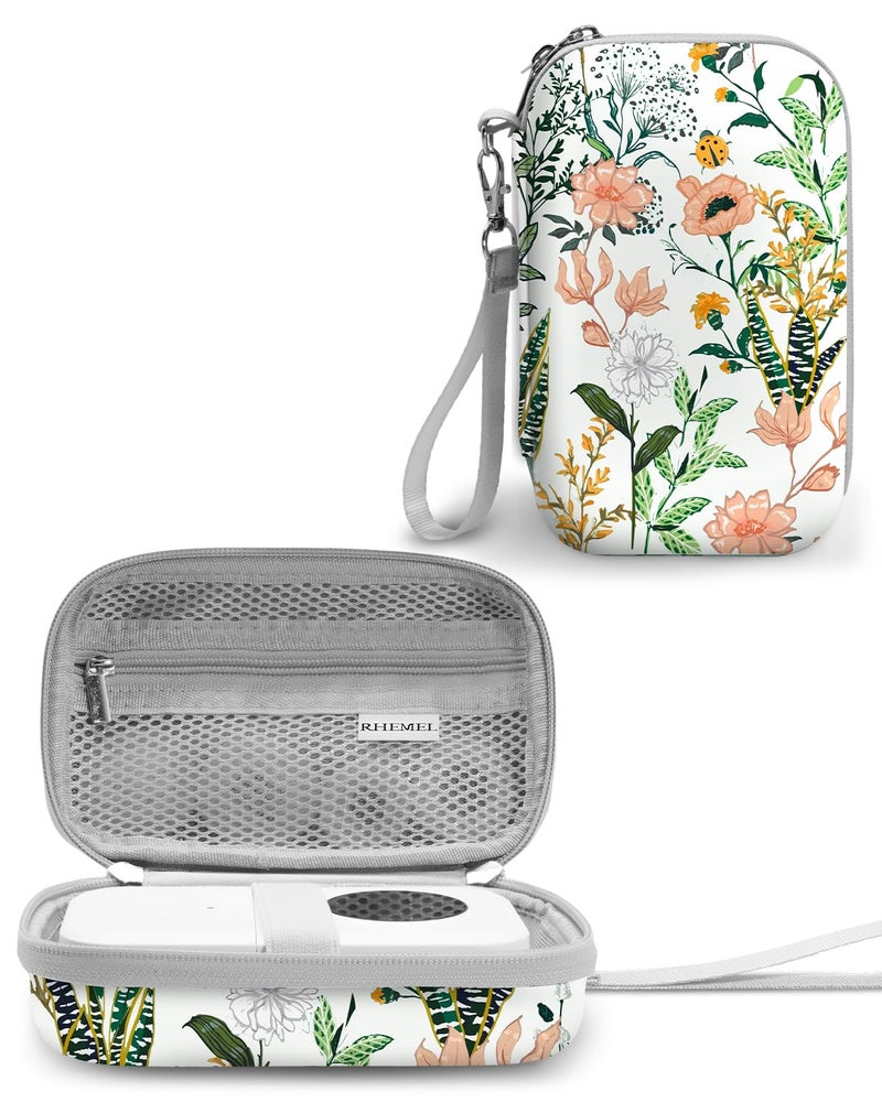 RHEMEL Label Maker Case, EVA Travel Case with Floral Pattern, Compatible with D30, P21, E10, D110 Label Maker, Box Only - Image 1