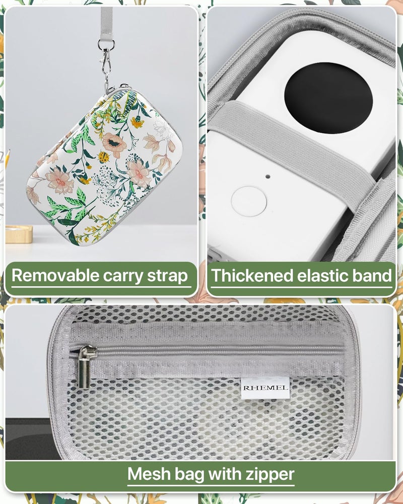 RHEMEL Label Maker Case, EVA Travel Case with Floral Pattern, Compatible with D30, P21, E10, D110 Label Maker, Box Only - Image 4