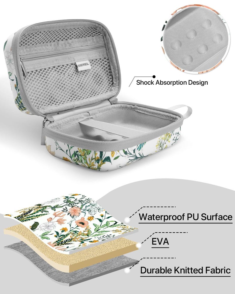 RHEMEL Label Maker Case, EVA Travel Case with Floral Pattern, Compatible with D30, P21, E10, D110 Label Maker, Box Only - Image 3