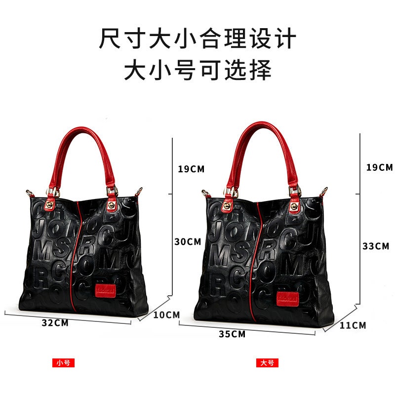Qiandian Genuine Leather Women'S Bag Fashionable And Easiest For Match Cowhide Shoulder Crossbody Bag Women'S Handbag Large Bag - Image 4