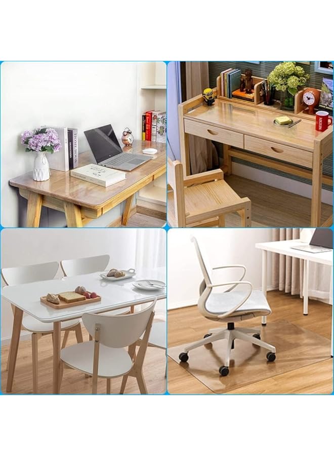 erorex Clear Table Protector 1.5Mm Thick Rectangular Clear Desk Pad Mat Plastic Table Cover Dining Table Protector Desk Protector Mat Clear Clear Desk Pad For Writing Desk 60 * 120Cm - Image 5