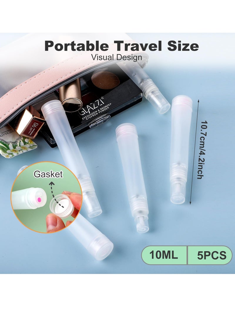 Excefore Mini Portable Spray Bottles, Refillable Travel Size Perfume Bottles, Small Empty Sample Containers, Plastic Frosted Atomizers for Makeup, Water, Perfume, Hair (12 Pcs, 10ml/0.34 oz)  - Image 3