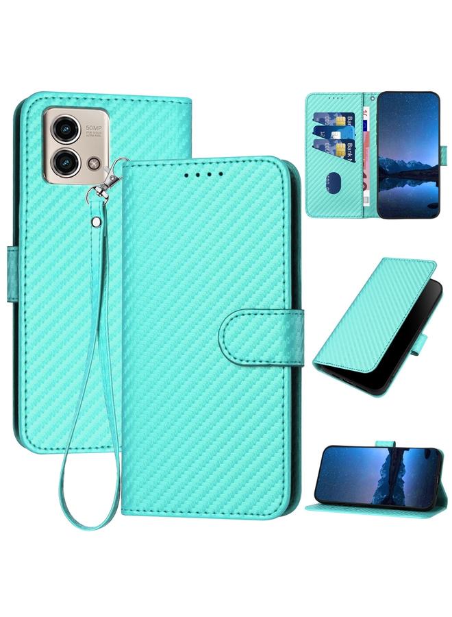 S-TOP Case For Motorola Moto G Stylus 5G 2023 YX0070 Carbon Fiber Buckle Leather Phone Case with Lanyard - Image 1