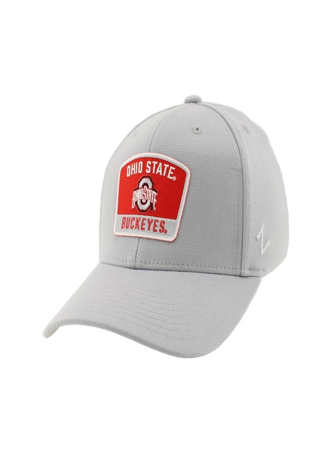 ZHATS Ohio State Buckeyes NCAA Officially Licensed Fitted Hat ZH Patch Switchback Light Gray, Large - Image 1