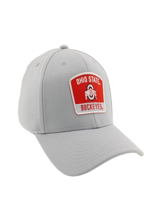 ZHATS Ohio State Buckeyes NCAA Officially Licensed Fitted Hat ZH Patch Switchback Light Gray, Large - Image 2