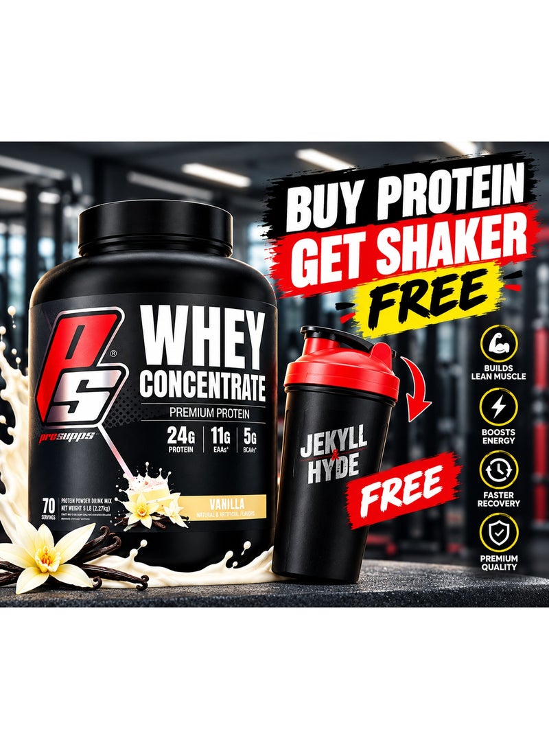 ProSupps Combo: PS Whey Protein 5lb Vanilla + Free Jekyll and Hyde Shaker V2 Black - Image 1