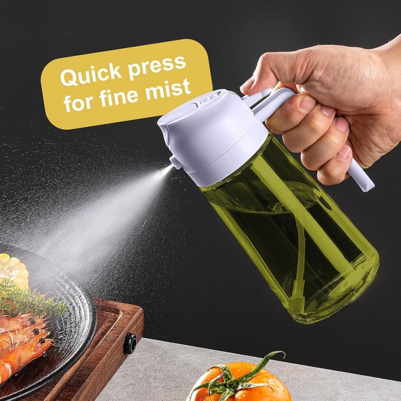 CXINYI - 16oz/470ml Olive Oil Dispenser for Kitchen with Stickers - 2 in 1 Olive Oil Sprayer for Cooking, Air Fryer, and Salad, Purple (Light-Proof Kitchen Gadget) - Image 4