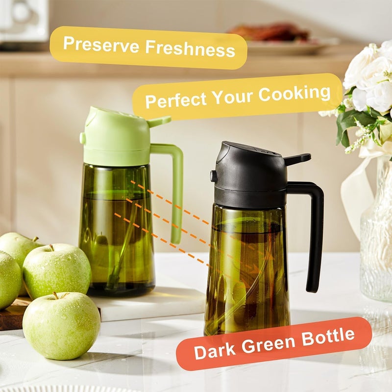 CXINYI - 16oz/470ml Olive Oil Dispenser for Kitchen with Stickers - 2 in 1 Olive Oil Sprayer for Cooking, Air Fryer, and Salad, Purple (Light-Proof Kitchen Gadget) - Image 3