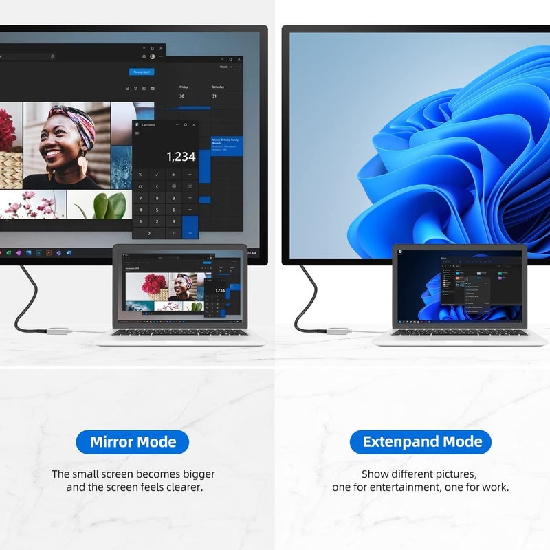 ikis USB-C to VGA Adapter -USB Type C (Thunderbolt 3) to VGA Cable Converter for Surface Book 2 Chromebook XPS 13 - Image 3