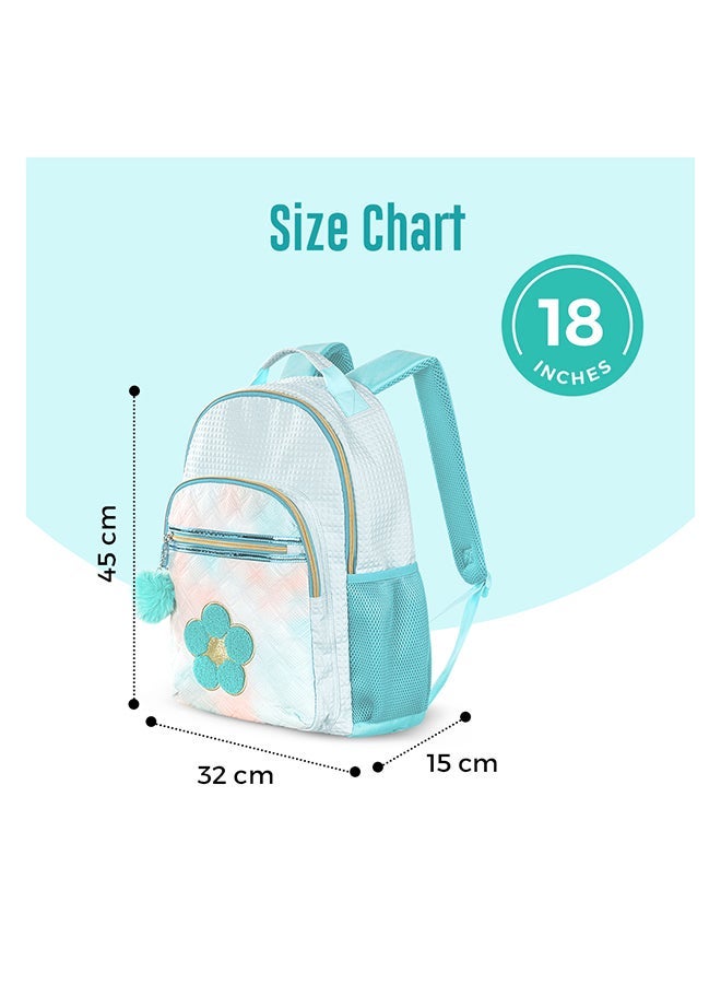 Eazy Kids - Personalized 18" Set of 3 Backpack w/Lunch Bag and Pencil Case - Flora Green - Image 3