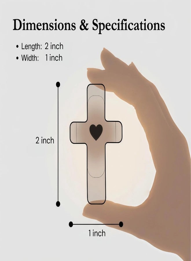 Fving Wooden Cross , 100% Walnut Wood Crosses Prayer Fidget, Small Cross My Heart,Stress Relief & Encouragement Christian Faith Gift for People with Depression/Anxiety(10 Pack) - Image 4