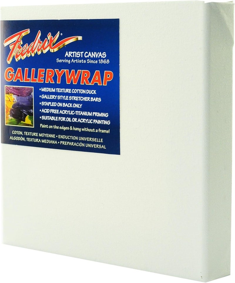Fredrix 5101 Gallery Wrap Stretched Canvas 18 by 18Inch