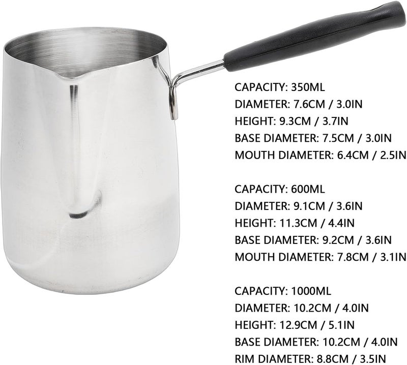 Greensen Turkish Coffee Pot, 304 Stainless Steel, 1000ml, Stovetop Maker with Eagle Beak Spout, Compatible with Induction & Gas Stoves - Image 4