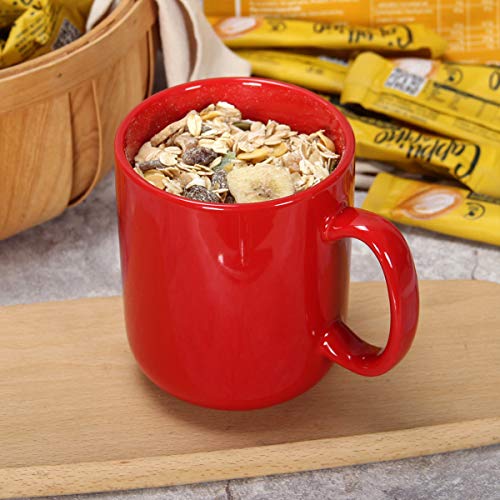 Smilatte 20 OZ Large Coffee Mug, M016 Plain Ceramic Boss Big Tea Cup with Handle for Dad Men, Red - Image 2