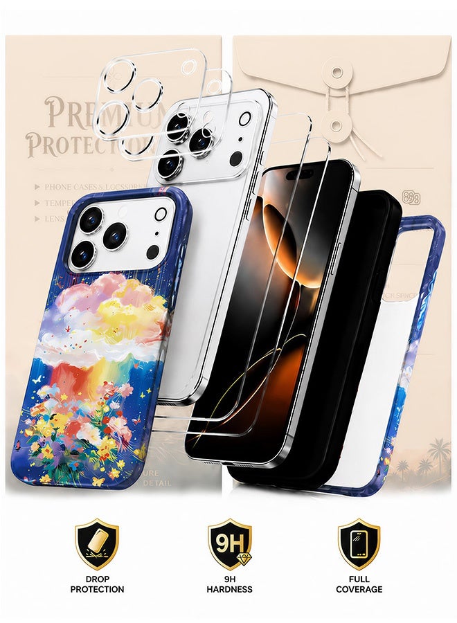 مافي مجموعة حماية 5 في 1 لهاتف iPhone 17 Pro - غطاء مزدوج الطبقات مقاوم للصدمات (طبقة داخلية من مادة TPU + طبقة خارجية من مادة PC) مع واقيين للشاشة فائق الدقة وواقيين شفافين لعدسة الكاميرا - حماية كاملة ضد الصدمات، غطاء هاتف مضاد لبصمات الأصابع والعرق مع أزرار مستقلة - Image 2