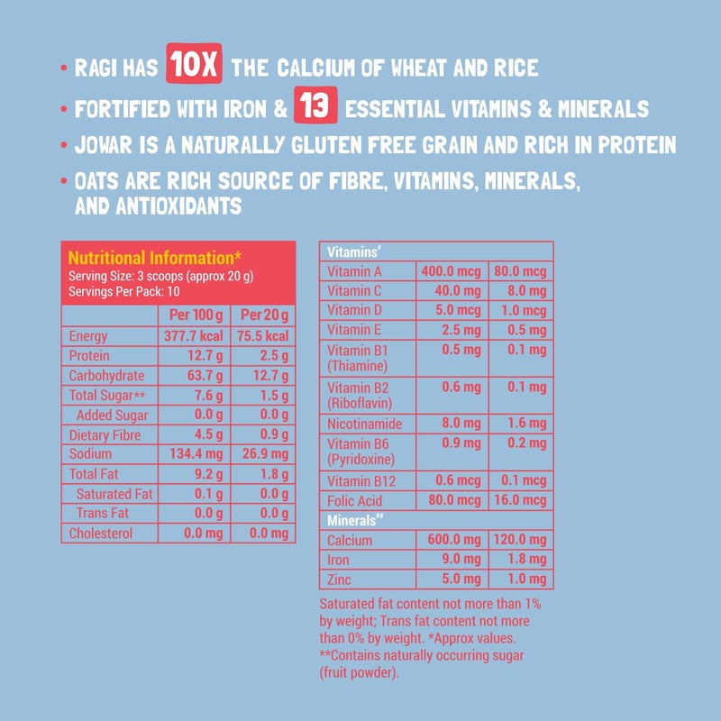 Slurrp Farm Multigrain Millets and Mixed Fruits with Milk | Mildly Sweetened with Date Powder | No Preservatives | Instant Cereal 200g - Image 5