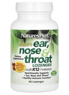Adult's Ear Nose & Throat Lozenges with K12 Probiotics Natural Tropical Cherry-Berry 60 Lozenges
