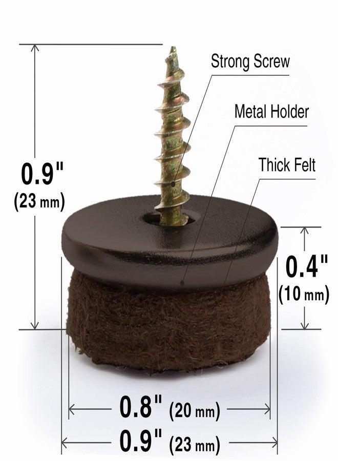 X-Protector Screw-On Felt Furniture Pads X-Protector 24 PCS - 0.8” Chair Leg Floor Protectors for Hardwood Floors - Premium Chair Glides - Brown Floor Protectors for Chairs - The Best Furniture Sliders! - Image 4