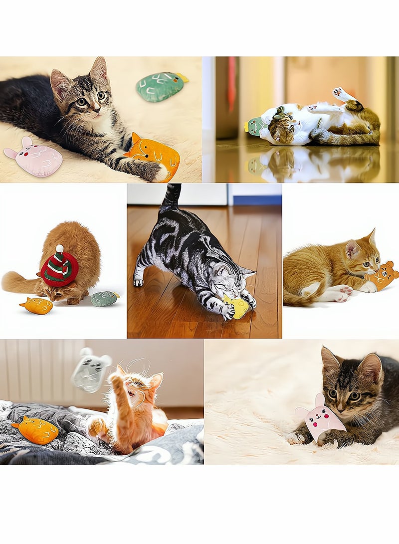 KASTWAVE Catnip Toys, Cat Chew Toy, Interactive Toy with Cute Cat, Kitten Toys for Indoor Cats with Rattle Sound, Cat Plush Pillow Toy for Kitty Teething Chew Kick Gift, 6 Pcs - Image 2