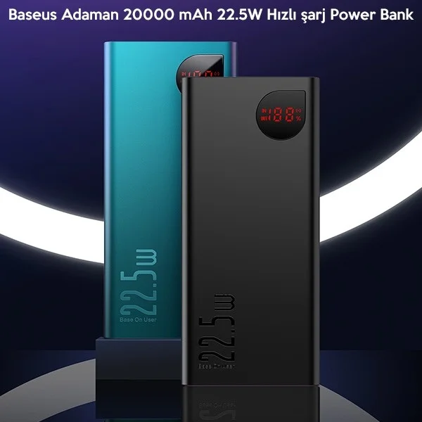 Baseus Adaman 20000 Mah 22.5W Fast Charging Power Bank 2 USB 1 USB Type C