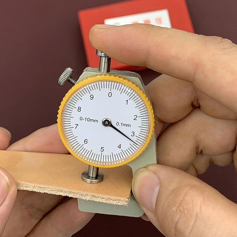 Portable Thickness Gauge 0 to 10mm for Leather Cloth Metal Sheet Glass Wire - Image 3