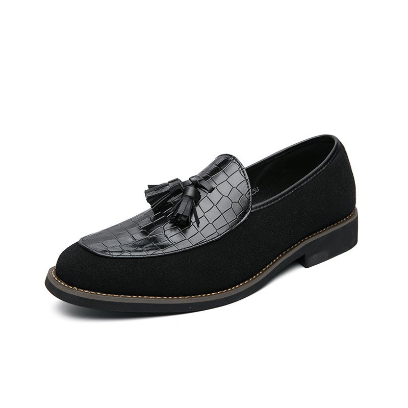 Large Size 47 Men'S Shoes Men'S British Retro Fashion Trend Pointed Toe Dress Small Leather Shoes Tassel Pointed Toe Leather Shoes - Image 1