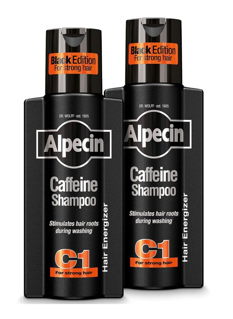 Alpecin - Alpecin C1 Caffeine Shampoo Black Edition, 2 x 250 ml – For natural hair growth - Image 1