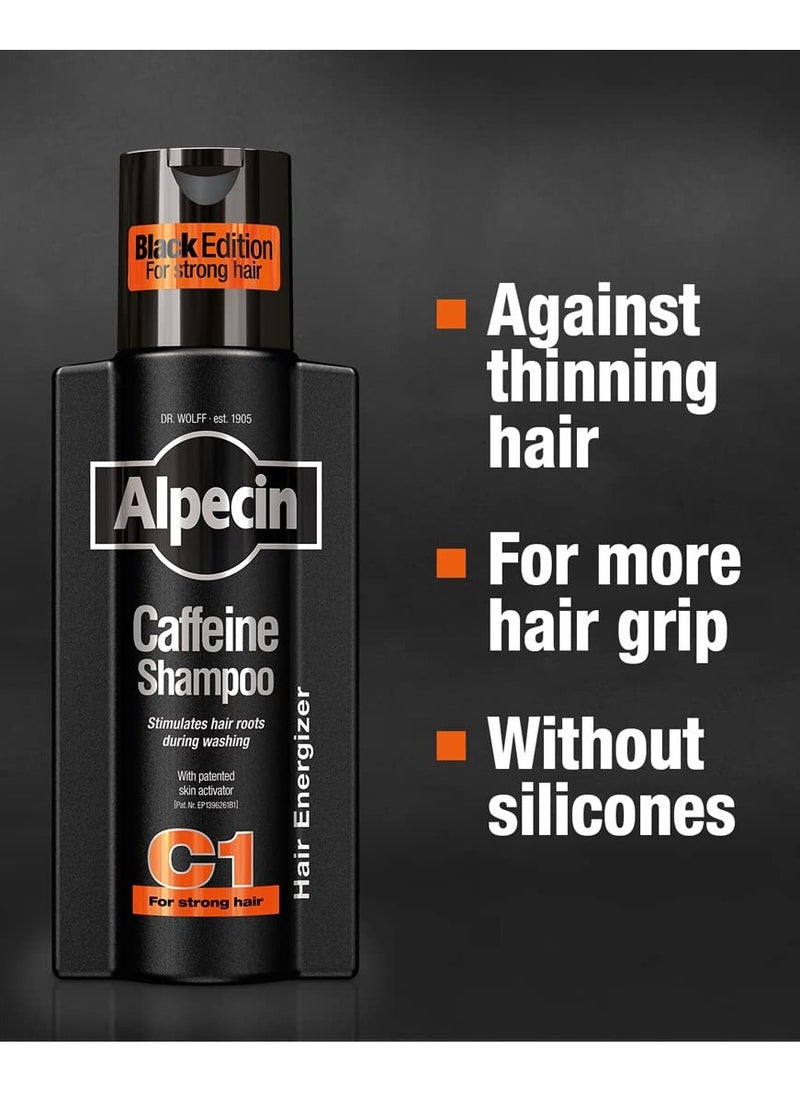 Alpecin - Alpecin C1 Caffeine Shampoo Black Edition, 2 x 250 ml – For natural hair growth - Image 1