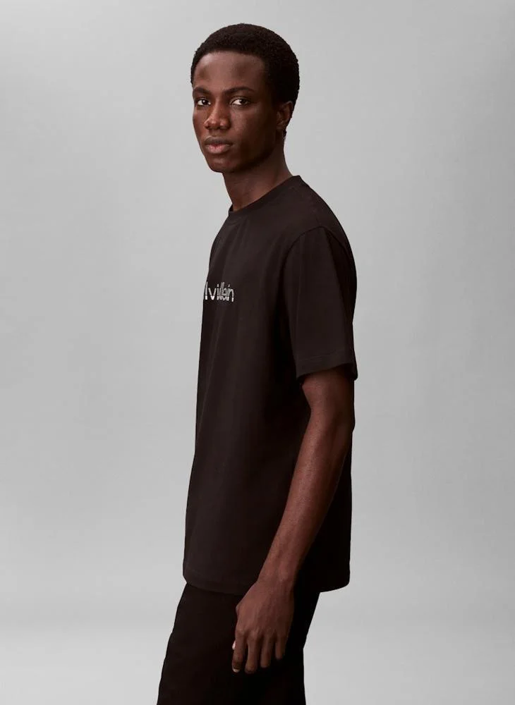 Calvin Klein Black Fade Logo Crew Neck T-Shirt for Men | Best Price UAE