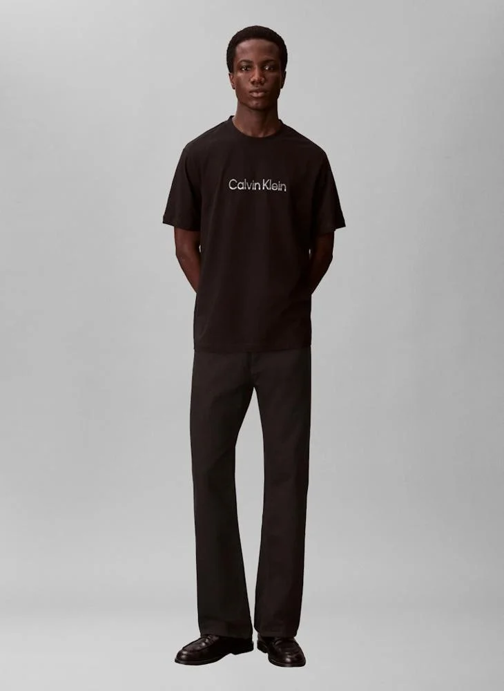 Calvin Klein Black Fade Logo Crew Neck T-Shirt for Men | Best Price UAE