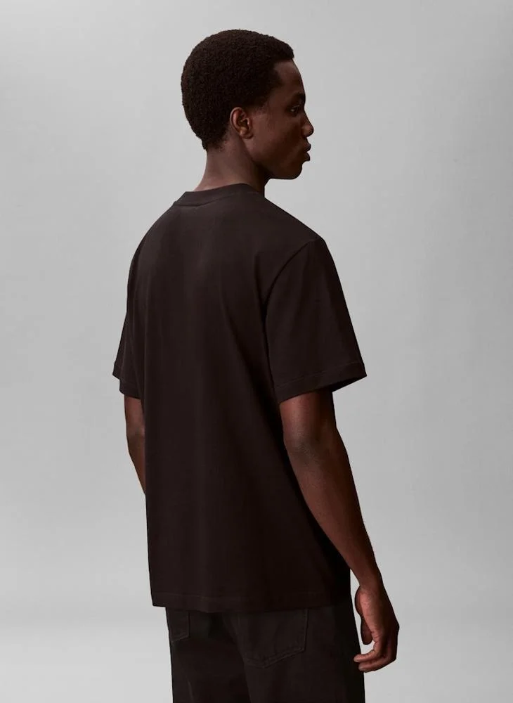 Calvin Klein Black Fade Logo Crew Neck T-Shirt for Men | Best Price UAE